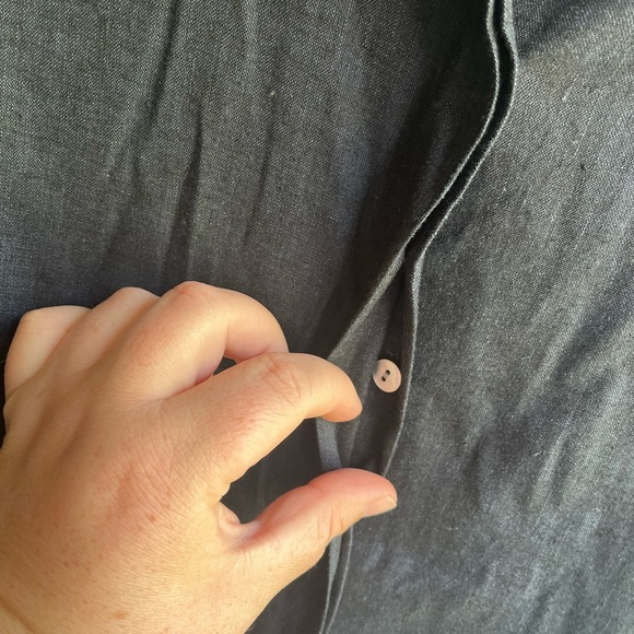 Theory Women’s Navy Button-Down A-line Dress in Textured Good Linen Sz‎ Large - Picture 6 of 9